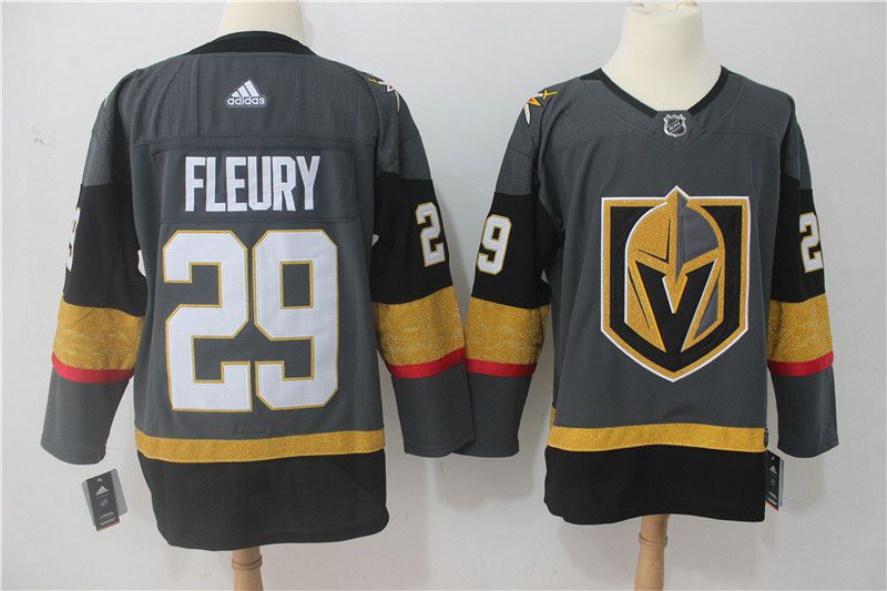 Men Vegas Golden Knights #29 Fleury Fanatics Branded Breakaway Home Black Adidas NHL Jersey
